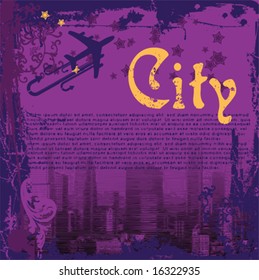 Grunge Purple City Flayer