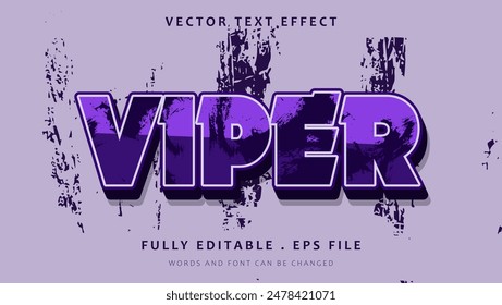 Grunge Purple Viper Editable Text Effect Design . Effect Saved in Graphic Style