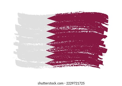 Grunge Qatar flag.Brush stroke Qatar flag.