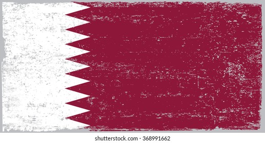 Grunge Qatar flag.Flag of Qatar.Vector illustration.