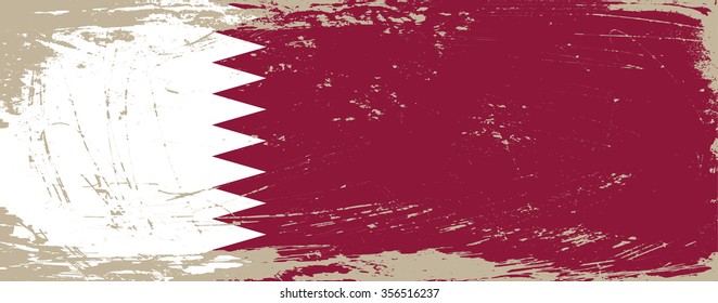 Grunge Qatar flag.Qatari flag with grunge texture.