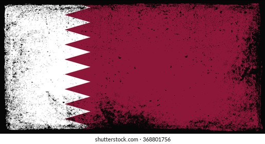 Grunge Qatar flag.Vector illustration.
