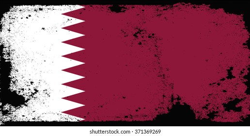 Grunge Qatar flag.Vector illustration.