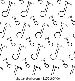 grunge quarter musical note sign background