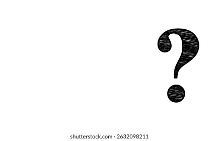 Grunge Question Mark hand-drawn appearance, scribble art ideal for posters, flyers, and digital art projects