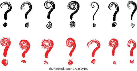 Grunge question marks. question marks vector set.