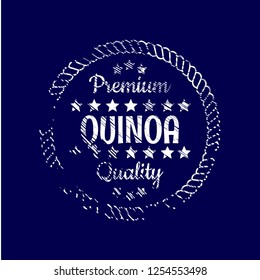 grunge quinoa premium quality emblem, label, badge,sticker. premium quality package label. vintage stamp. designed for product