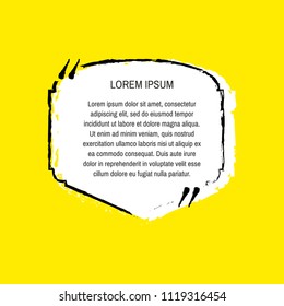Grunge quote box vector set on yellow background. Templates quote bubbles or statements or comments with space for text in a flat style.