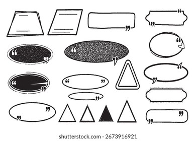 Marcos de cita de Grunge y Formas de burbuja de discurso Colección