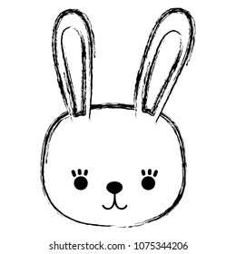 grunge rabbit head cute wild animal
