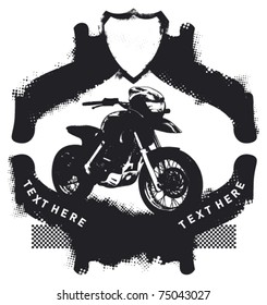 grunge racing shield with motocross
