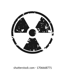 Símbolo de riesgo de radiación de sumergido. La textura discapacitada del vector. Ilustración negra vectorial aislada en blanco.