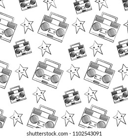 grunge radio object technology with star character background