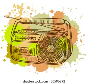 Grunge radio tape recorder