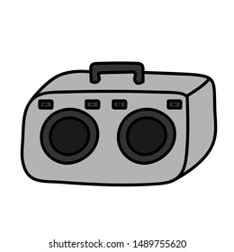 Grunge radio tape recorder doodle icon