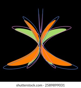 Grunge rainbow butterfly Red butterfly with yellow spots as an element for design.