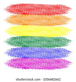 Grunge rainbow flag isolated on white background. Gay pride symbol. LGBT community symbol.