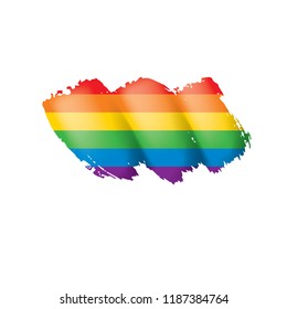 Grunge rainbow flag isolated on white background.