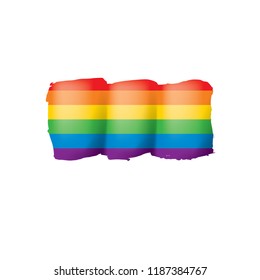 Grunge rainbow flag isolated on white background.
