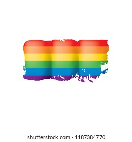 Grunge rainbow flag isolated on white background.