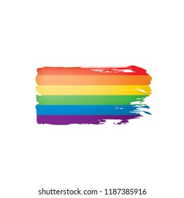 Grunge rainbow flag isolated on white background.