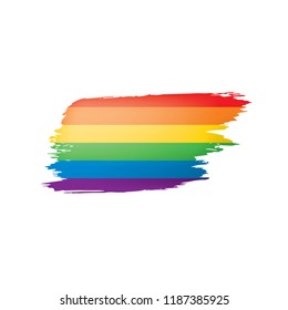 Grunge rainbow flag isolated on white background.