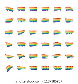 Grunge rainbow flag isolated on white background.