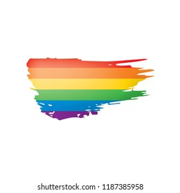 Grunge rainbow flag isolated on white background.