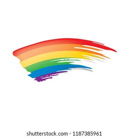 Grunge rainbow flag isolated on white background.