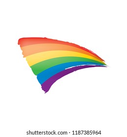Grunge rainbow flag isolated on white background.