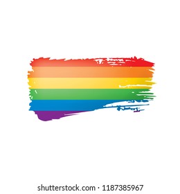 Grunge rainbow flag isolated on white background.