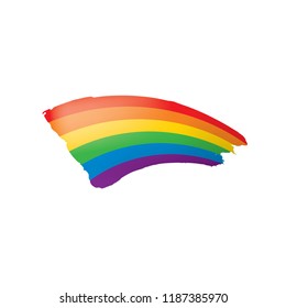 Grunge rainbow flag isolated on white background.