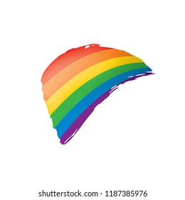 Grunge rainbow flag isolated on white background.