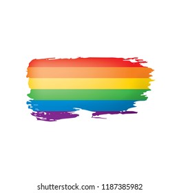 Grunge rainbow flag isolated on white background.