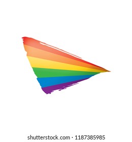 Grunge rainbow flag isolated on white background.