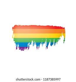 Grunge rainbow flag isolated on white background.