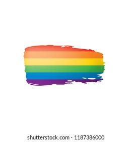Grunge rainbow flag isolated on white background.