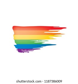 Grunge rainbow flag isolated on white background.
