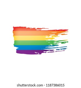 Grunge rainbow flag isolated on white background.