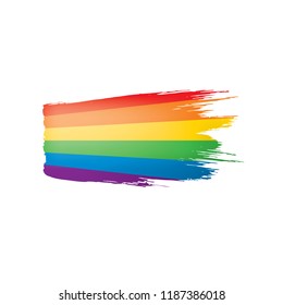 Grunge rainbow flag isolated on white background.