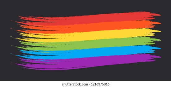 Grunge rainbow flag isolated on white background.