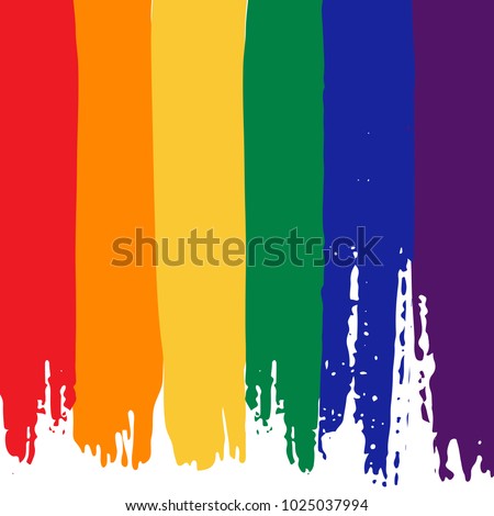 Grunge rainbow flag isolated on white background. Gay pride symbol. LGBT community symbol.
