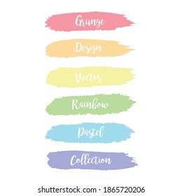 Grunge Rainbow Pastel Vector Collection.