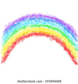 Grunge rainbow vector on white background.