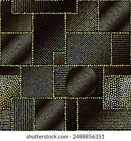 Grunge random polka dot Vector Seamless Pattern made in ethnic style. African traditional design. Creative boho pattern.