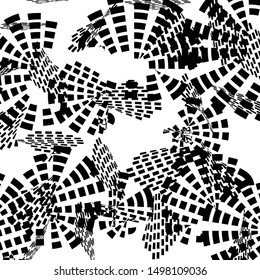 Grunge random shape asymmetric background monochrome halftone isolated on white vector art abstract backdrop