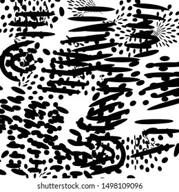 Grunge random shape asymmetric background monochrome halftone isolated on white vector art abstract backdrop