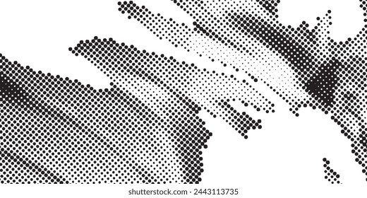 Grunge real organic vintage halftone vector ink print background