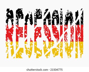 texto de recesión gruesa con ilustración de bandera alemana