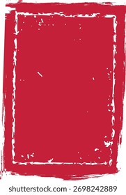 Um quadro retangular grunge com bordas ásperas e texturizadas e um olhar angustiado. O quadro exibe uma aparência áspera com bordas irregulares e um efeito gasto. Ilustração de vetor de desenhos animados.